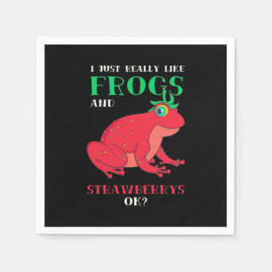 I Just Really Likes Frogs And Strawberry Napkin