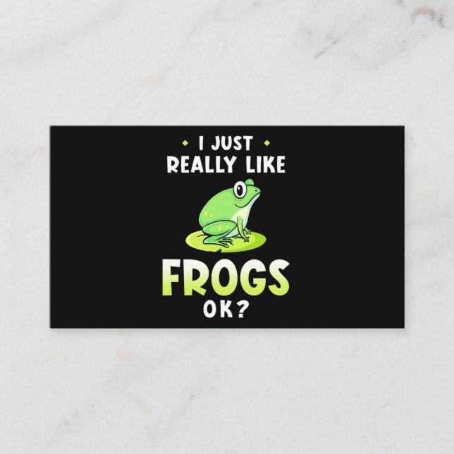 I Just Really Likes Frogs Business Card (Front)