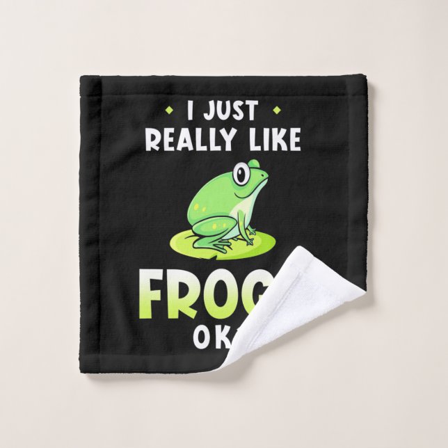I Just Really Likes Frogs Wash Cloth (Wash Cloth)