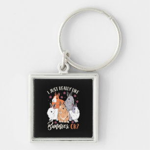 I Just Really Likes Rabbits Keychain