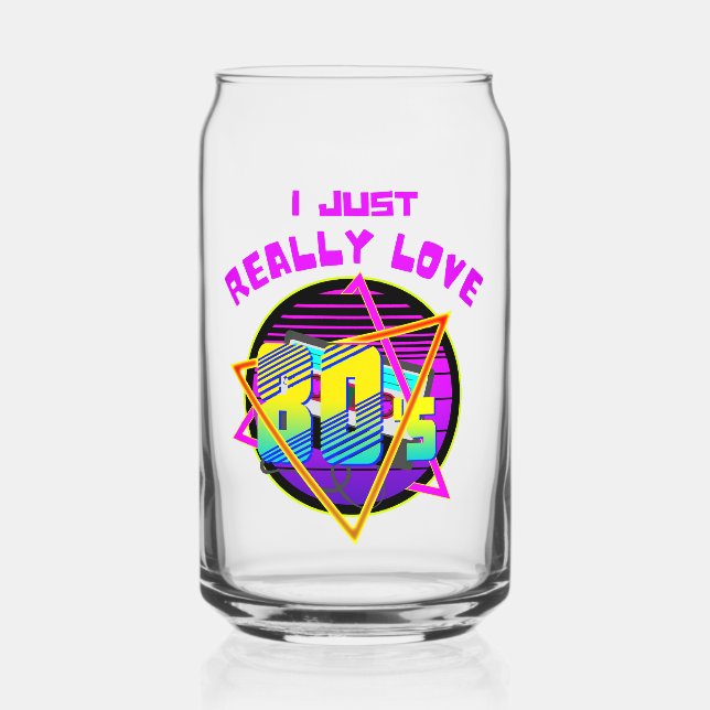 I JUST REALLY LOVE 80s Can Glass (Front)