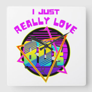 I JUST REALLY LOVE 80s Square Wall Clock