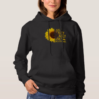 I Just Really Love Dachshunds Women Men Dog Sunflo Hoodie