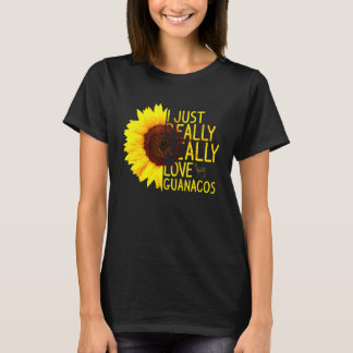 I Just Really Love Guanacos Women Men Alpaca Sunfl T-Shirt