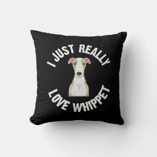 I Just Really Love Whippet Dog - Cute Animal Lover Throw Pillow