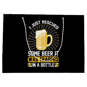 I just rescued some beer It was trapped Large Gift Bag