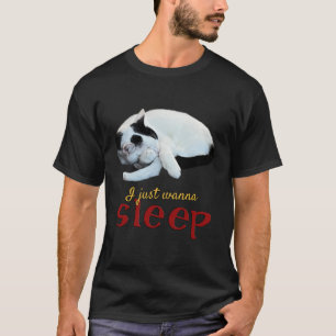 I Just Wanna Sleep Cute Cat Word Art T-Shirt
