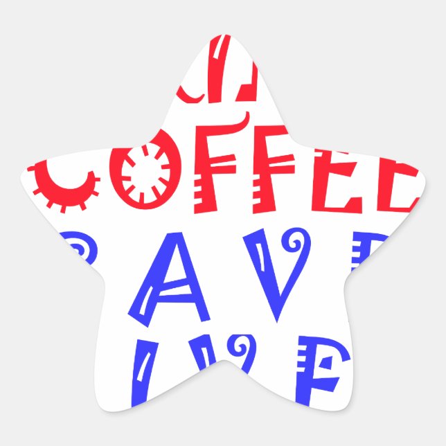 I Just want to drink coffee Star Sticker (Front)