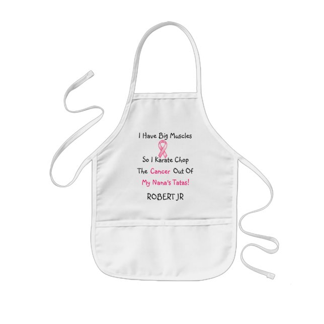I karate Chop My Nana's Cancer Kids Apron (Front)