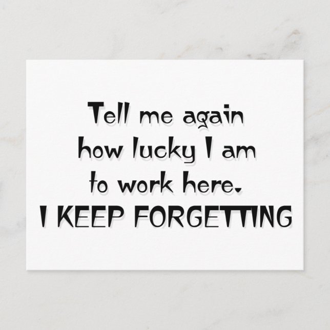 I KEEP FORGETTING POSTCARD (Front)