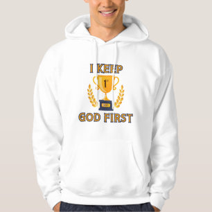 I Keep God First Faith Based Men's Hoodie