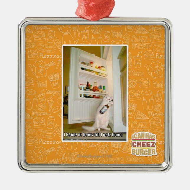 I keepz ur beerz metal ornament (Front)