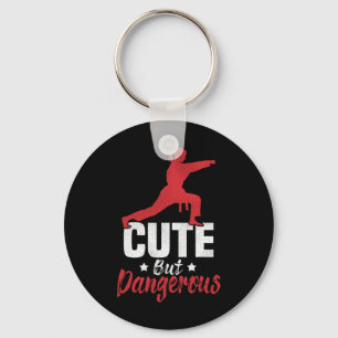 I Kick Like A Girl-karate Kickboxing Girl _1 Keychain