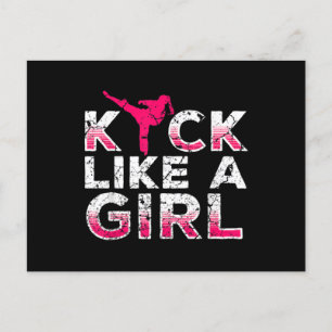 I Kick Like A Girl Karate Kickboxing Postcard