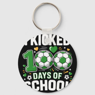 I Kicked 100 Days Of School Boys Kids Students Soc Keychain