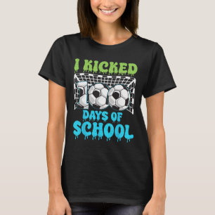 I Kicked 100 Days Of School Soccer Funny Boys Kids T-Shirt