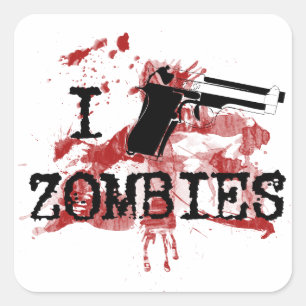 I Kill Zombies Square Sticker