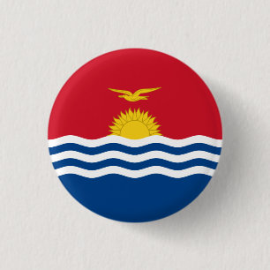 I-Kiribati Flag, Flag of Kiribati 1 Inch Round Button