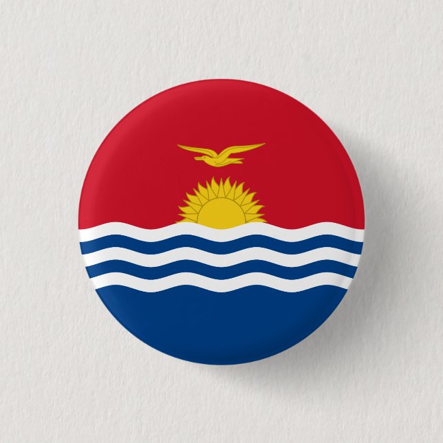 I-Kiribati Flag, Flag of Kiribati 1 Inch Round Button (Front)