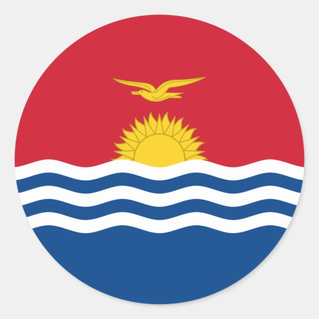 I-Kiribati Flag, Flag of Kiribati Classic Round Sticker (Front)