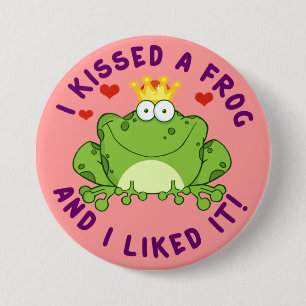 I Kissed a Frog on Valentine's Day 3 Inch Round Button
