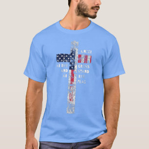 I Kneel at the Cross and Stand at the Flag Men Wom T-Shirt