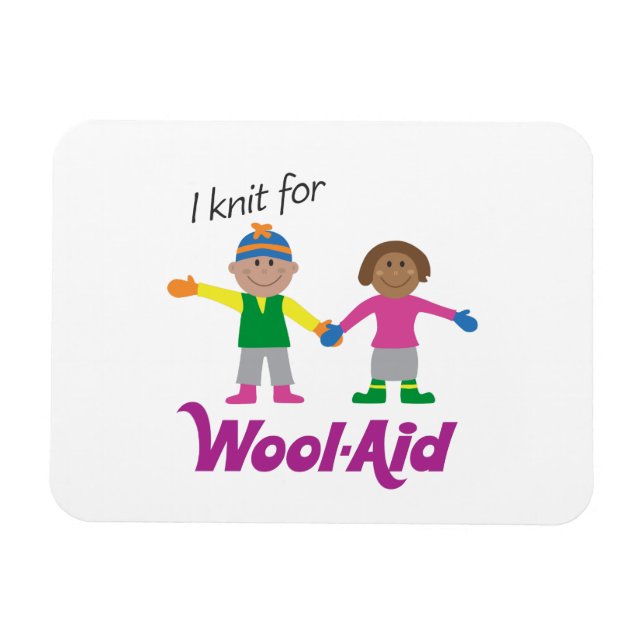 I Knit for Wool-Aid flexible magnet (Horizontal)