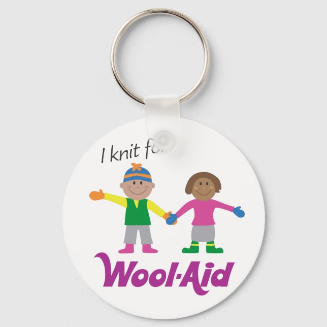 I Knit for Wool-Aid keychain (Front)