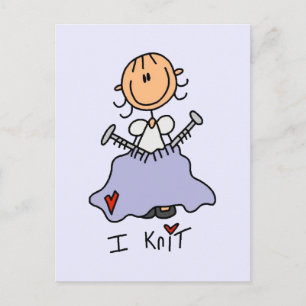 I Knit Stick Figure Tshirts and Gifts Postcard
