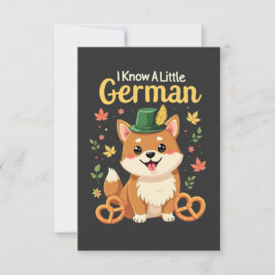 I Know a Little German Octoberfest Pretzel Thank You Card