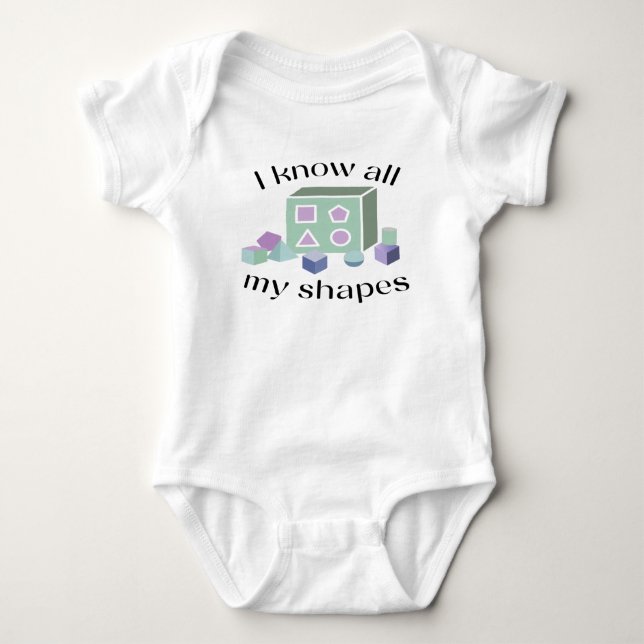 I know all shapes  baby bodysuit (Front)