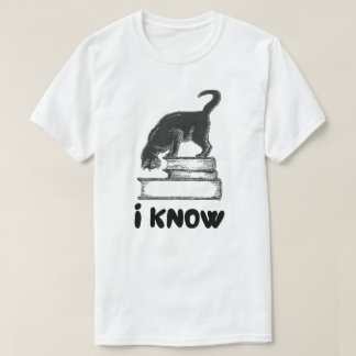 I Know Black Cat Book Graphic Tee