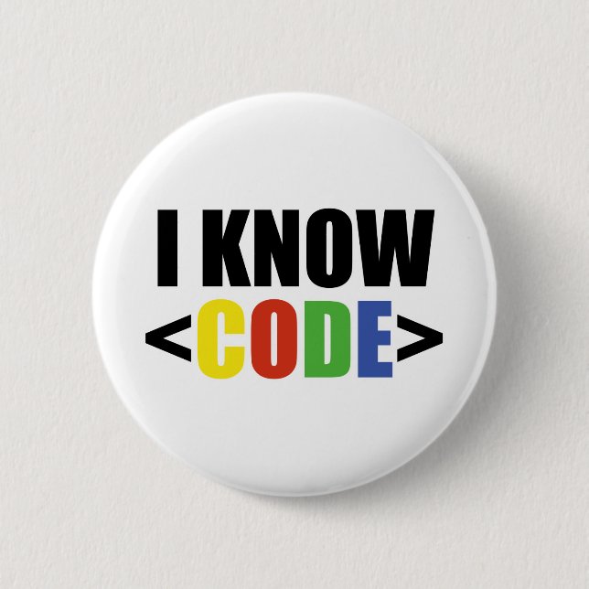 I Know CODE 2 Inch Round Button (Front)