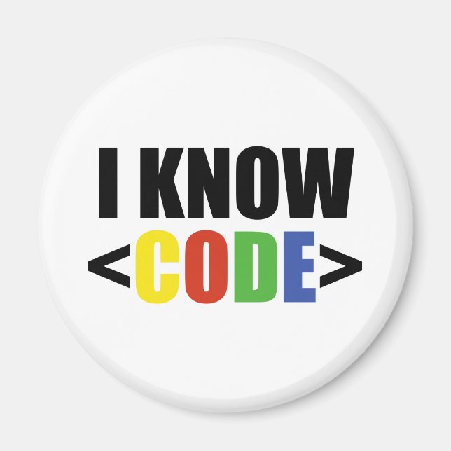 I Know CODE Magnet (Front)