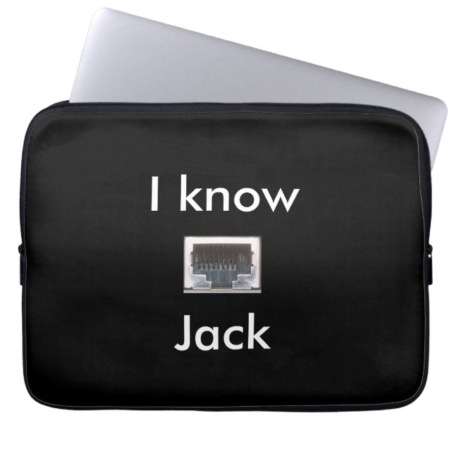 I Know Ethernet Network Jack Laptop Sleeve (Front)