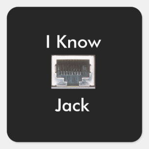 I Know Ethernet Network Jack Square Sticker