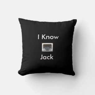 I Know Ethernet Network Jack Throw Pillow