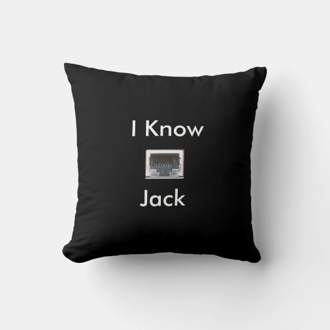 I Know Ethernet Network Jack Throw Pillow (Front)