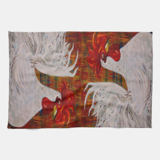 I Know I am Lovely White Rooster Kitchen Towel