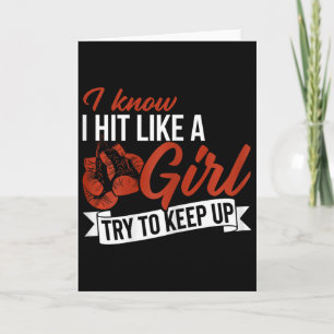 I Know I Hit Like A Girl Boxing Lover  Card