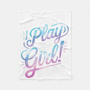 I Know I Play Like A Girl Ice Hockey Player Girl C Fleece Blanket