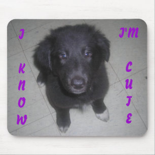 I KNOW I'M CUTE PUPPY MOUSE PAD