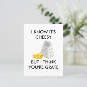I Know It's Cheesy But I Think You're Grate Postcard