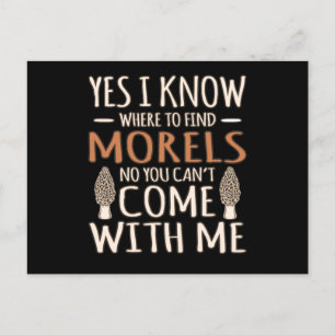I Know Morels Hunting Mushroom Hunter Mycologist G Postcard