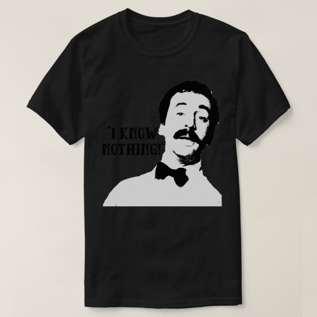 I Know Nothing Manuel Fawlty Towers Quote Graphic T-Shirt (Design Front)