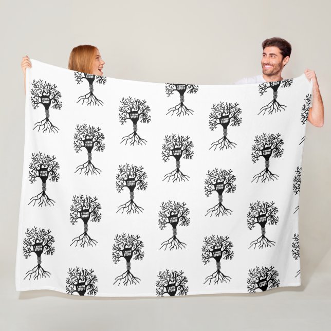 I Know Stuff Neuron Silhouette Fleece Blanket (In Situ)