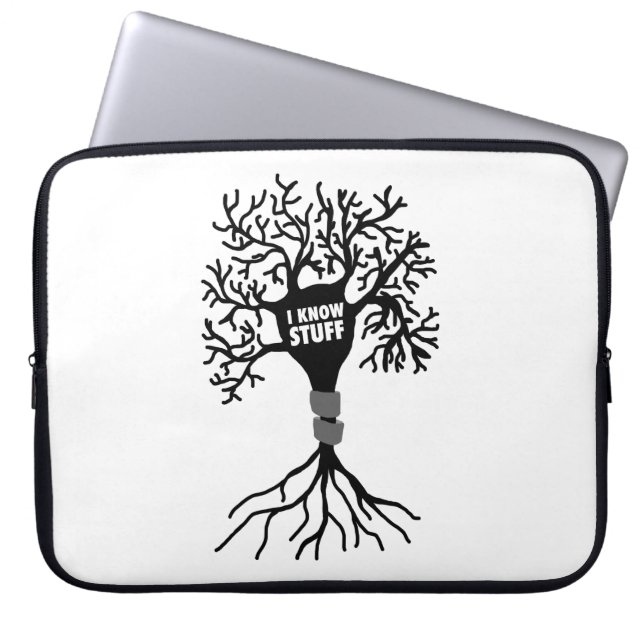 I Know Stuff Neuron Silhouette Laptop Sleeve (Front)