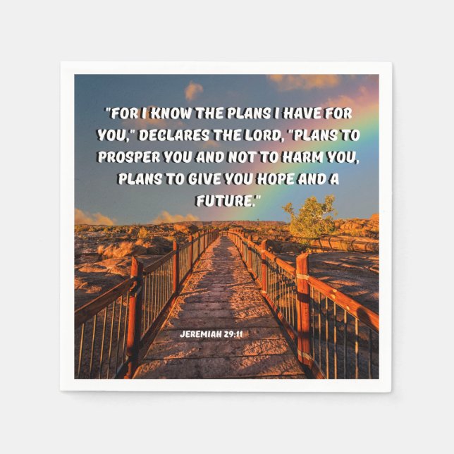 I Know The Plans Jeremiah 29:11 Bible Verse Napkin (Front)