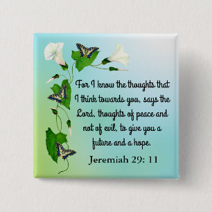  I know the thoughts that I think Bible Verse 2 Inch Square Button