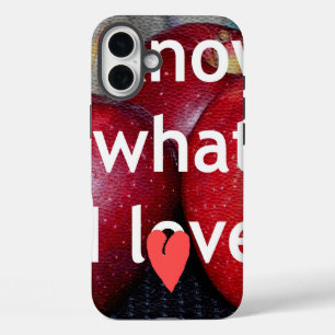 "I Know What I Love" – Apple-Themed Design iPhone 16 Plus Case